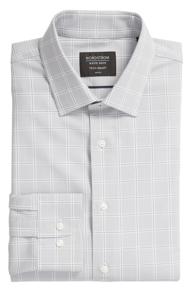 NORDSTROM MEN'S SHOP Tech-Smart Trim Fit Check Dress Shirt, Alternate, color,