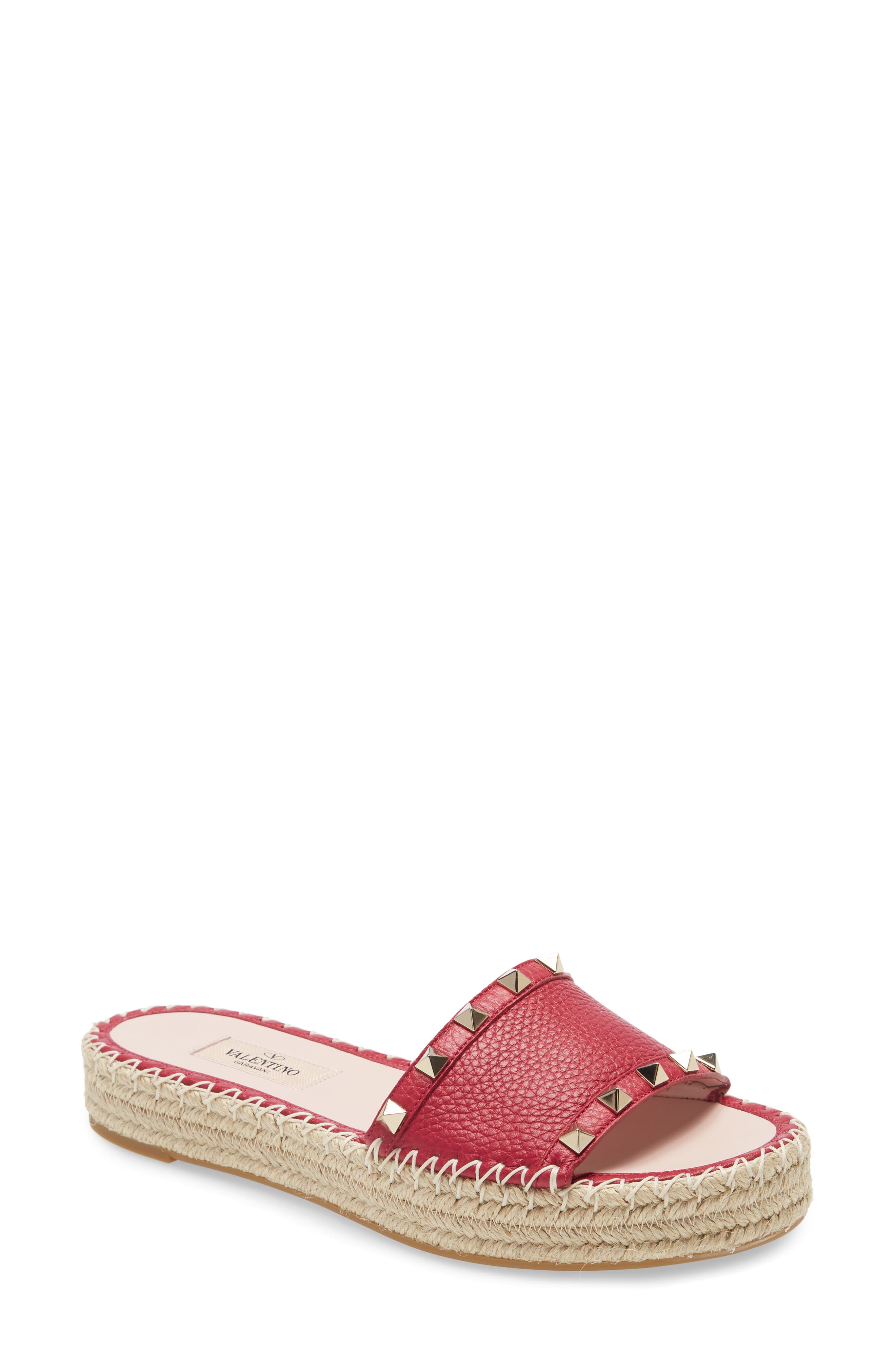 Valentino Garavani Rockstud Espadrille Slide, Main, color, 