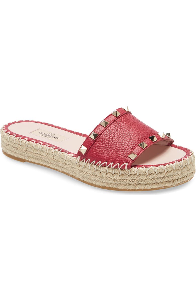 Valentino Garavani Rockstud Espadrille Slide, Main, color,