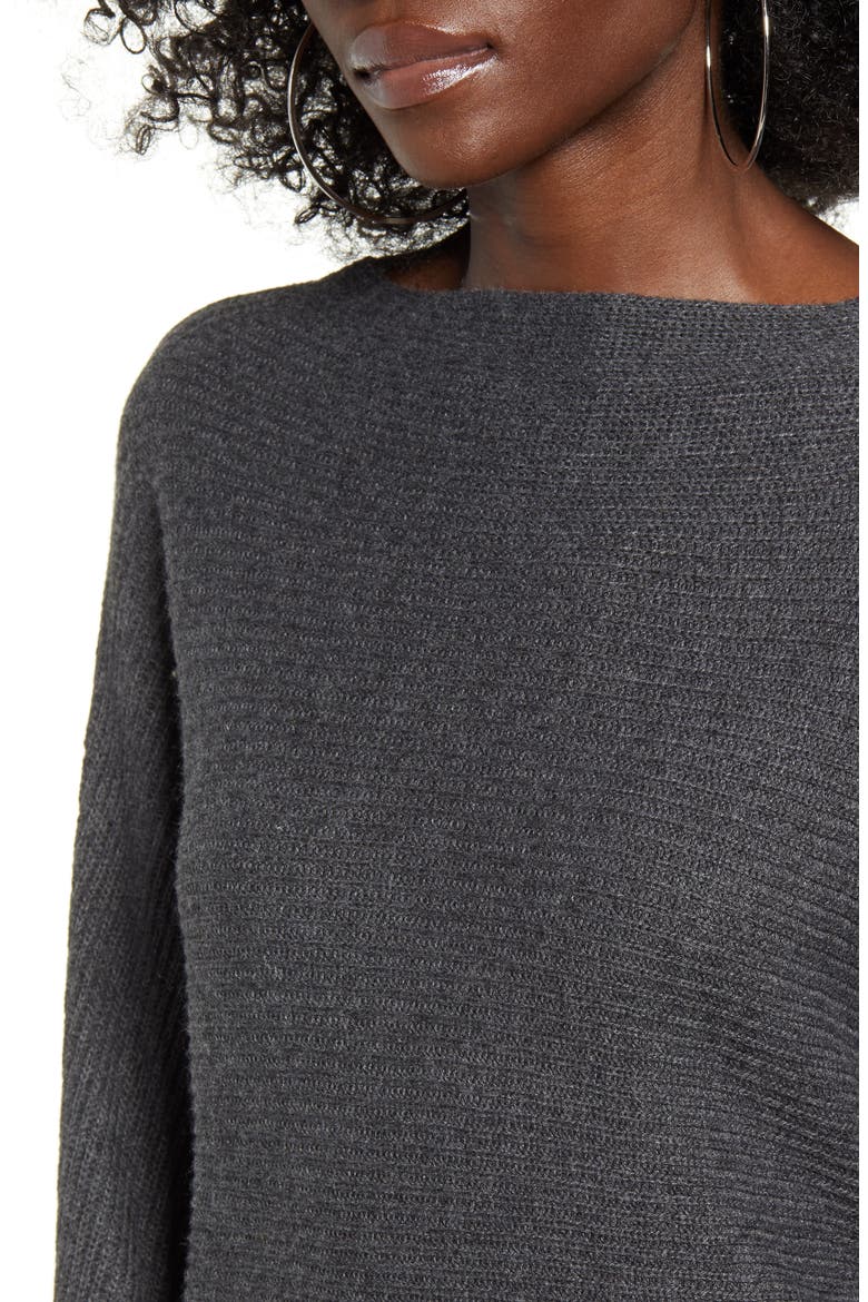 Dolman Sleeve Crop Sweater, Alternate, color, GREY DARK CHARCOAL HEATHER