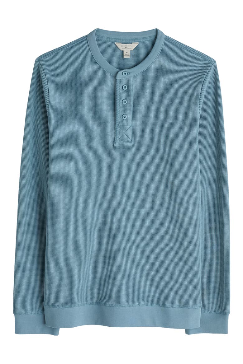 Brigantine Waffle Knit Organic Cotton Henley, Alternate, color, HYDRANGEA