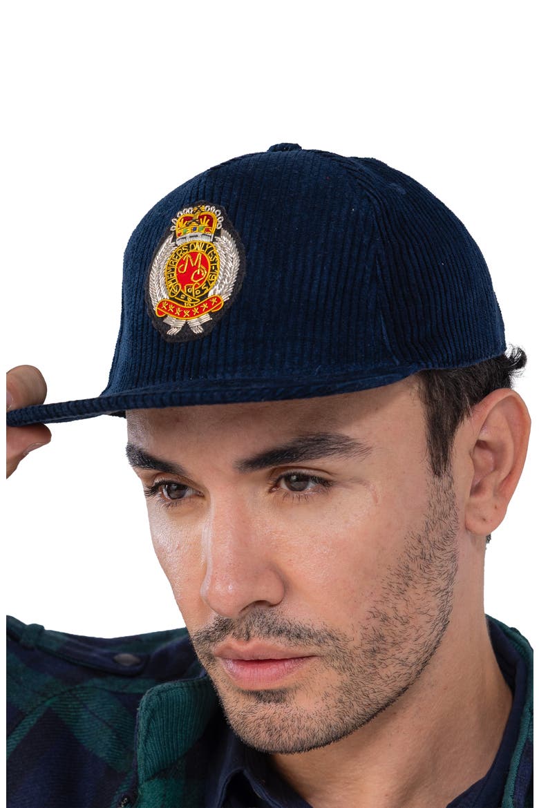 Corduroy Baseball Cap - Members Only Crest, Alternate, color, Navy