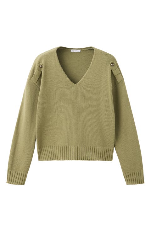 Shoulder Loop V-Neck Sweater