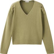 MANGO TEEN Shoulder Loop V-Neck Sweater