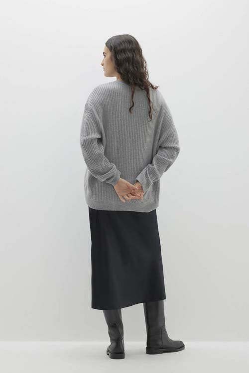 Naked Cashmere Campbell Ribbed Crewneck Cashmere Sweater In Gray