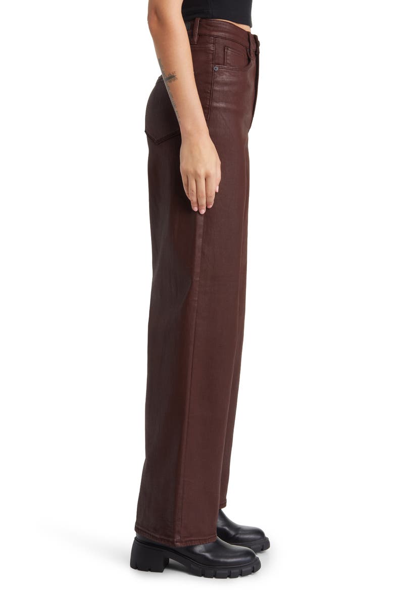 The Franklin Rib Cage Coated Denim Flare Pants, Alternate, color, COFFEE TALK