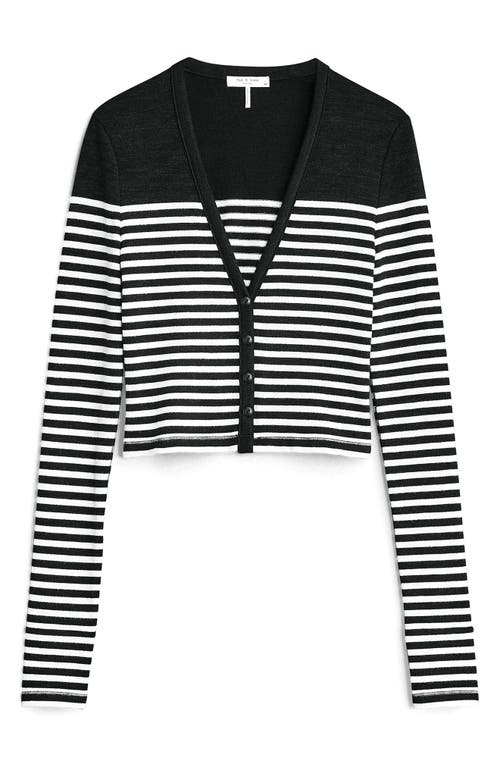 Rag & Bone Breton Stripe Crewneck Sweater In Black