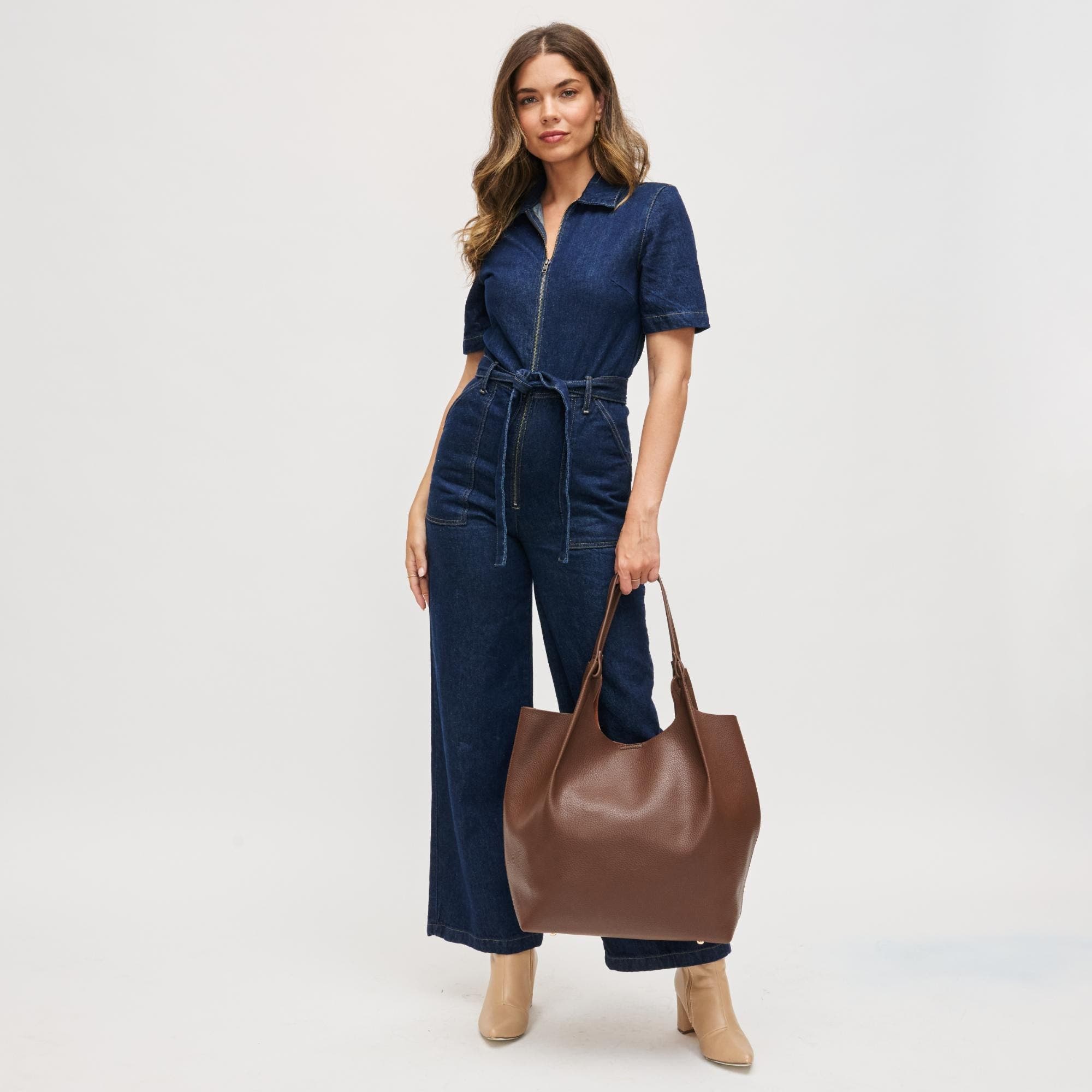 URBAN EXPRESSIONS HANDBAGS Maeve Tote, Alternate, color, Chocolate