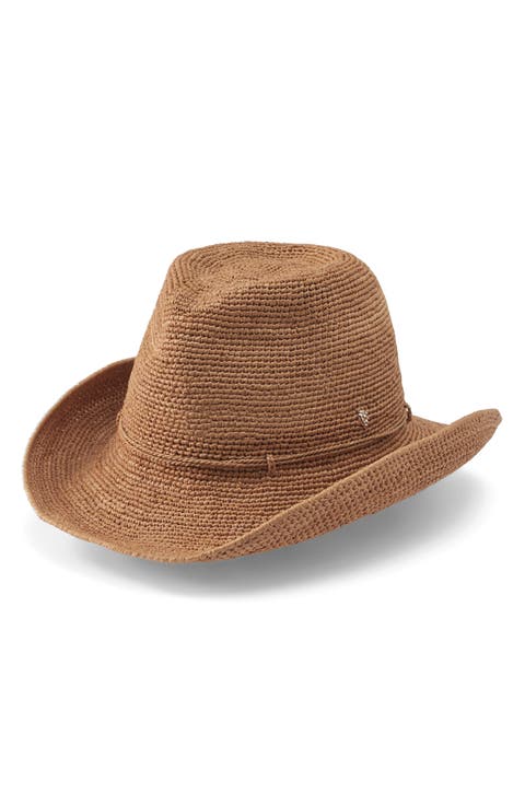 Delphina Raffia Women's Hat in Nougat - Helen Kaminski US