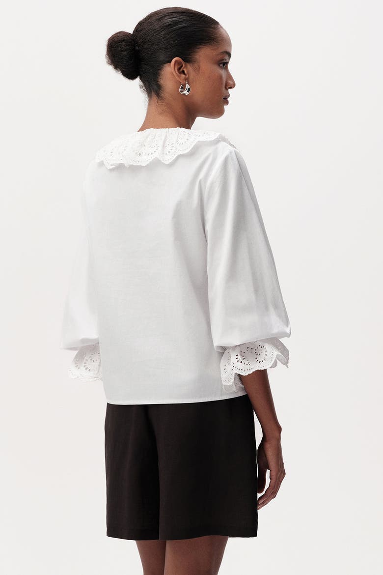 Bibiane Broderie Embroidered Blouse, Alternate, color, White