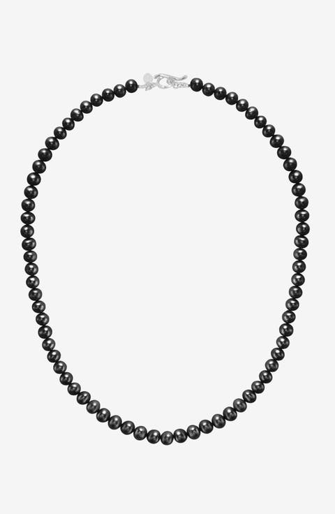 Men's Black Freshwater Pearl Necklace