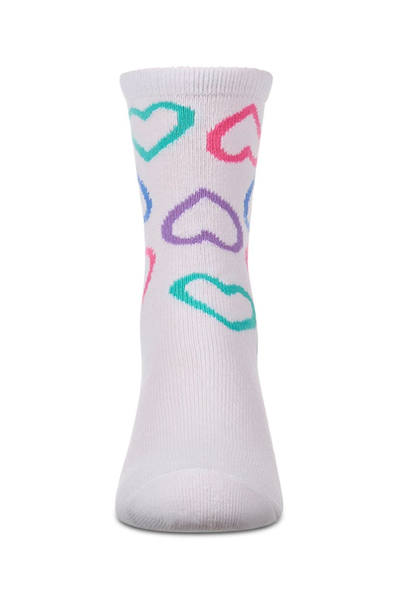 All Over Hearts  Novelty Crew Sock, Alternate, color, White