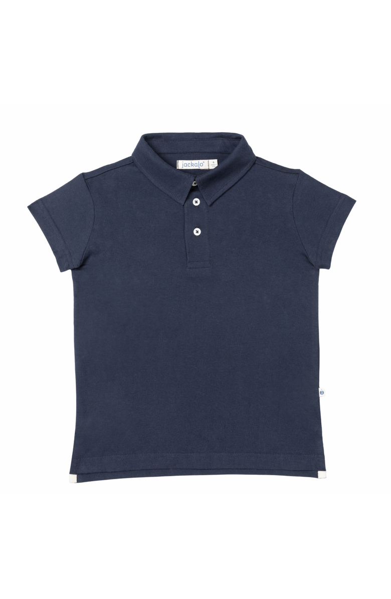 Jackalo Kids' Organic Cotton Jersey Alex Polo T-Shirt, Main, color, Navy