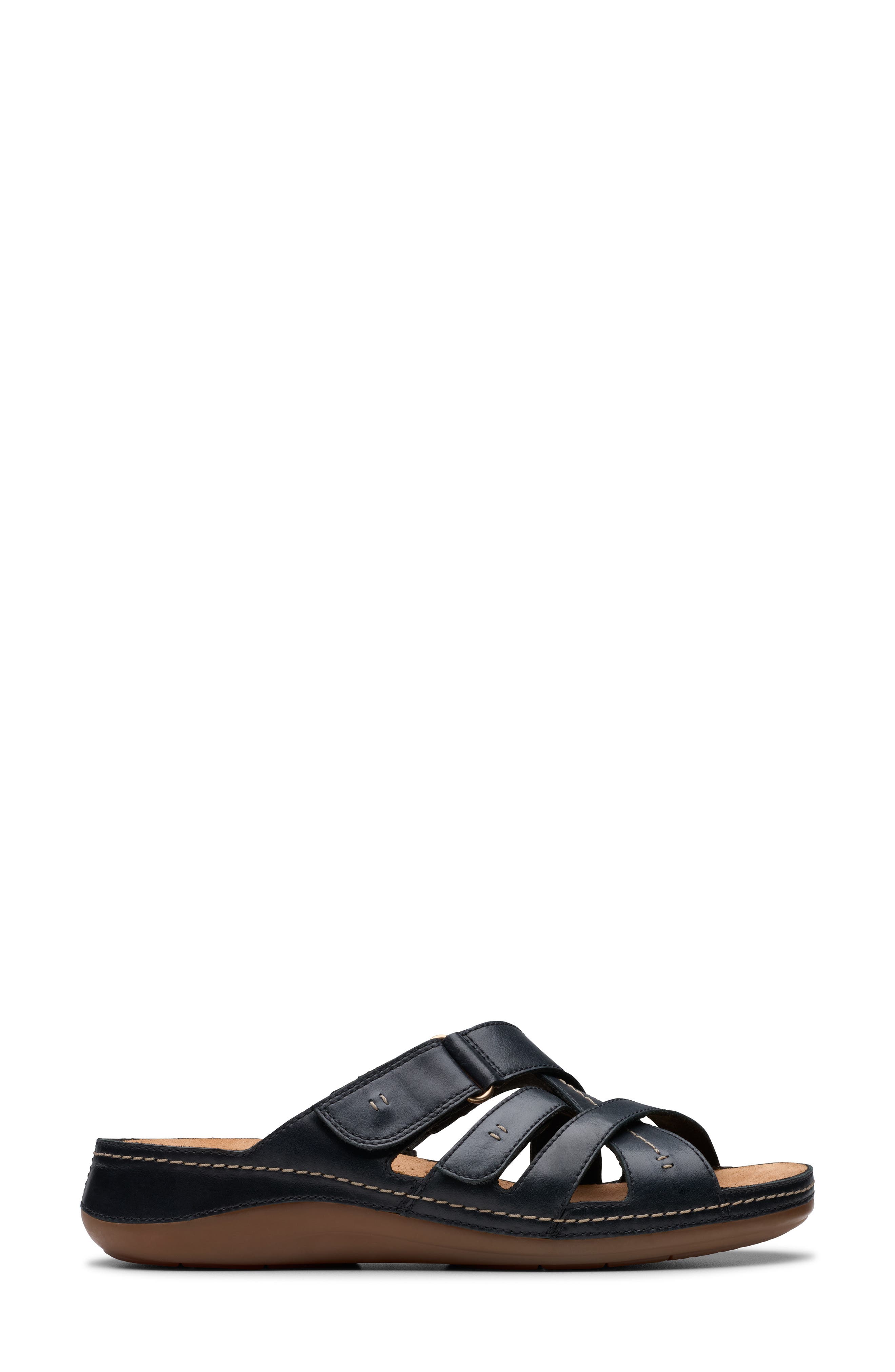 Clarks<sup>®</sup> Cecily Slide Sandal, Alternate, color, Black Leather