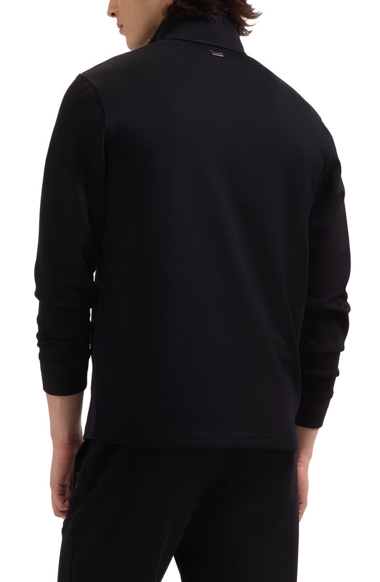 Bugatchi Soft Touch Quarter Zip Sweatshirt, Alternate, color, Black