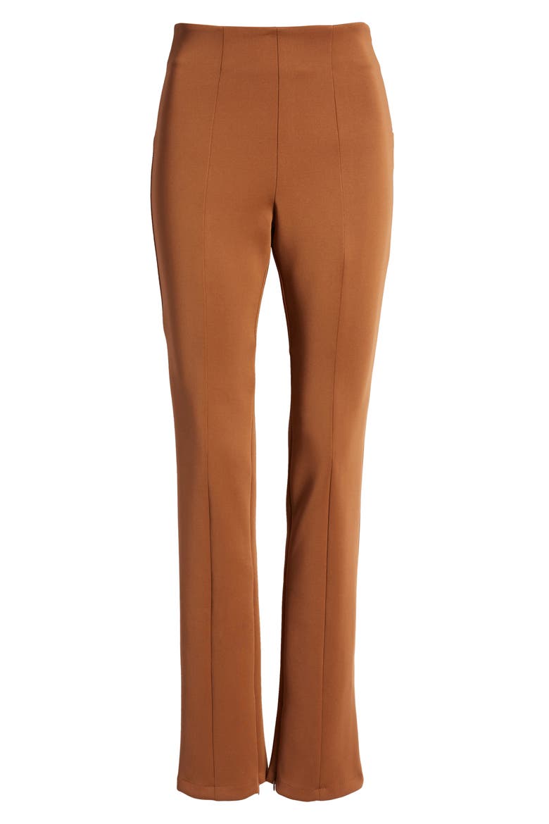Zip Hem Scuba Knit Pants, Alternate, color, BURNT CARAMEL002