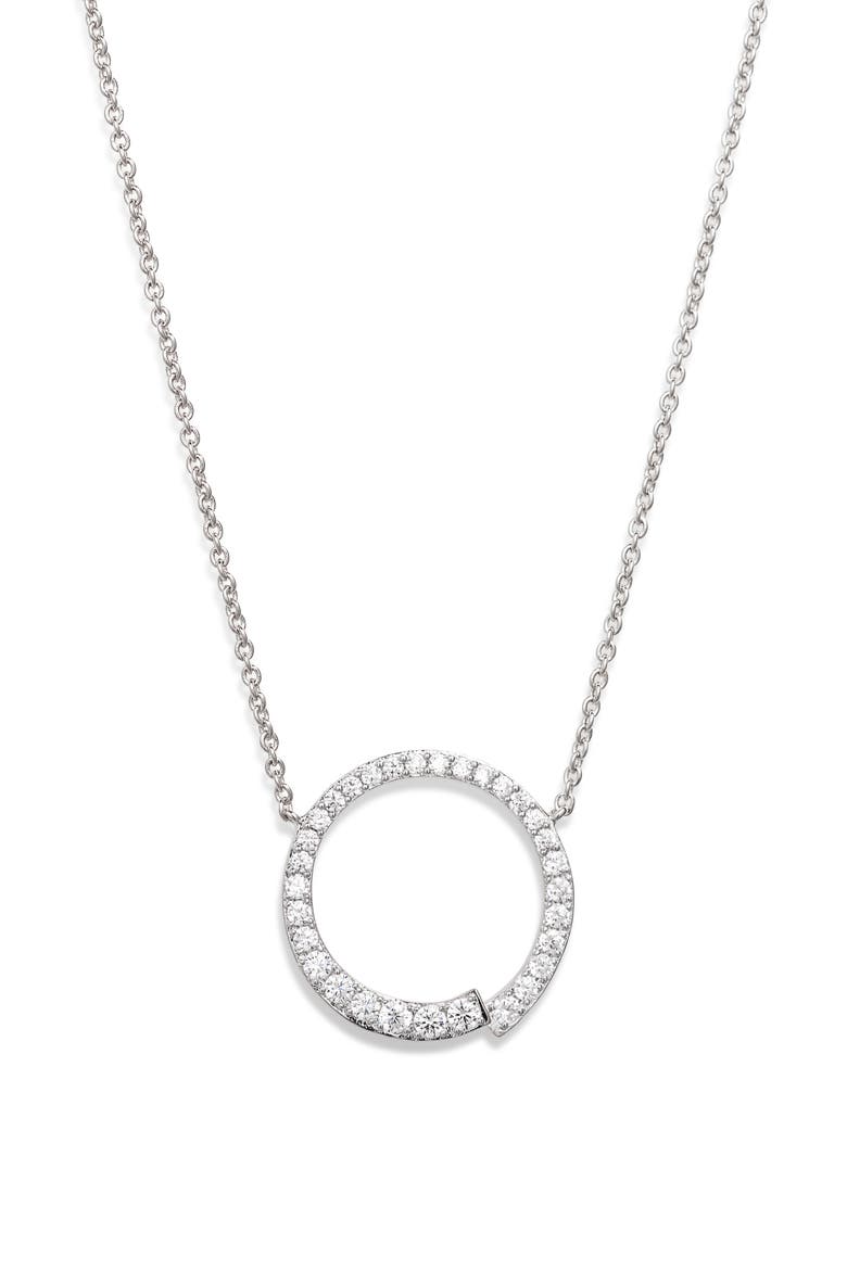 Ripple Circle Necklace, Alternate, color, RHODIUM