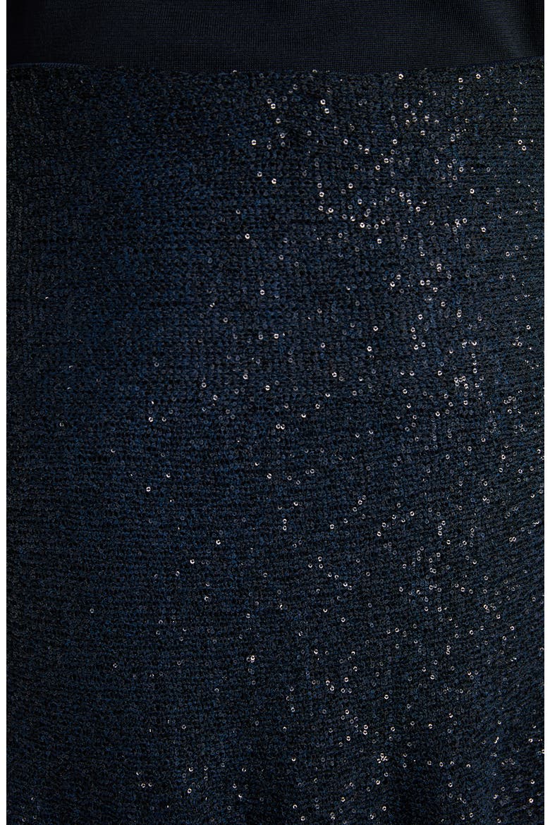 Sequins Double Layer Knit Skirt, Alternate, color, 4071 MIDNIGHT BLUE