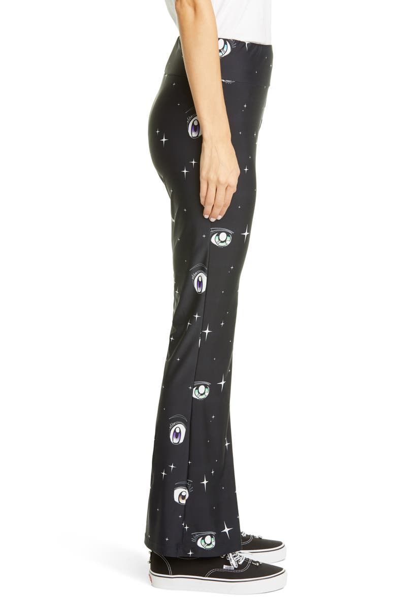Sandy Liang Huffy Eye Print Flare Pants, Alternate, color,
