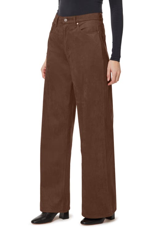 Habitual Wide Leg Suede Pants In Brown