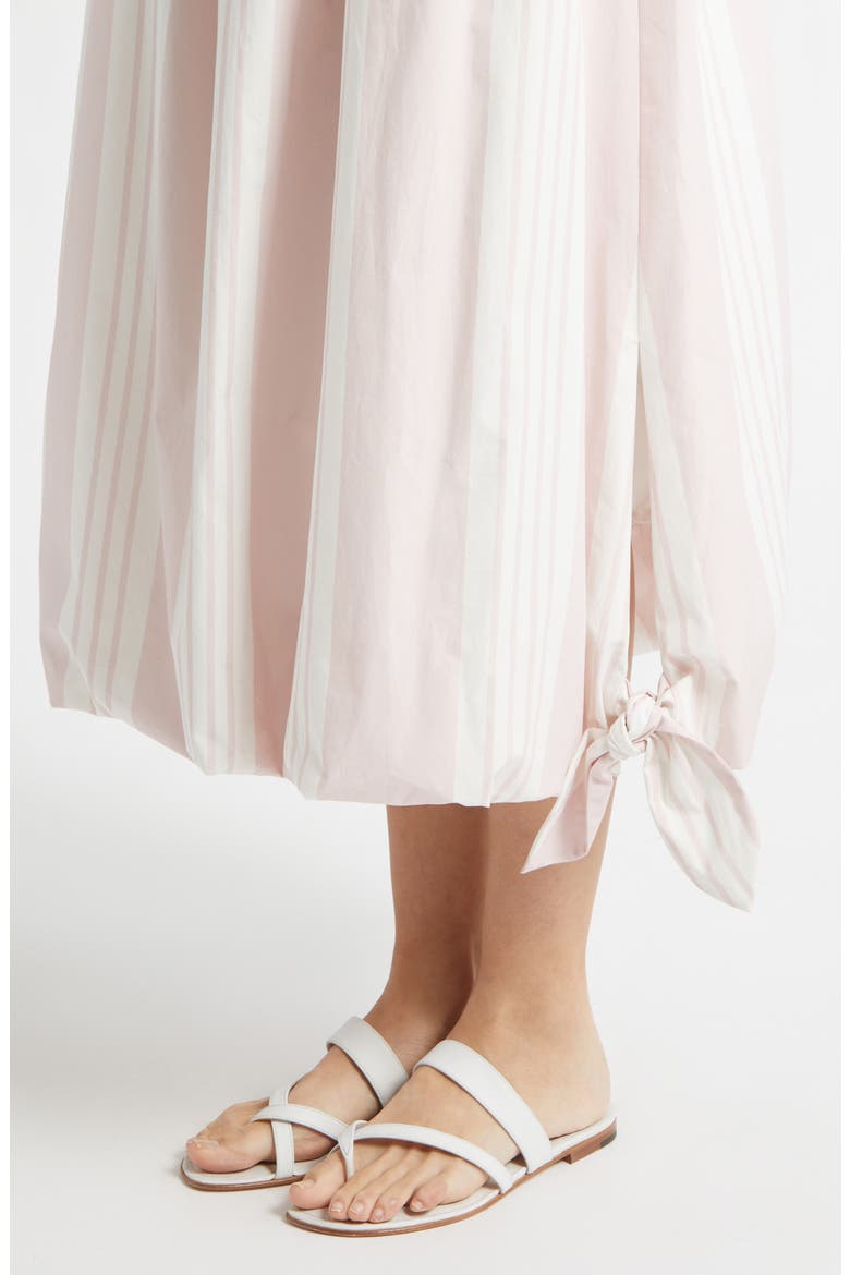 Rosie Stripe Side Tie Bubble Hem Midi Skirt, Alternate, color, PINK STRIPE