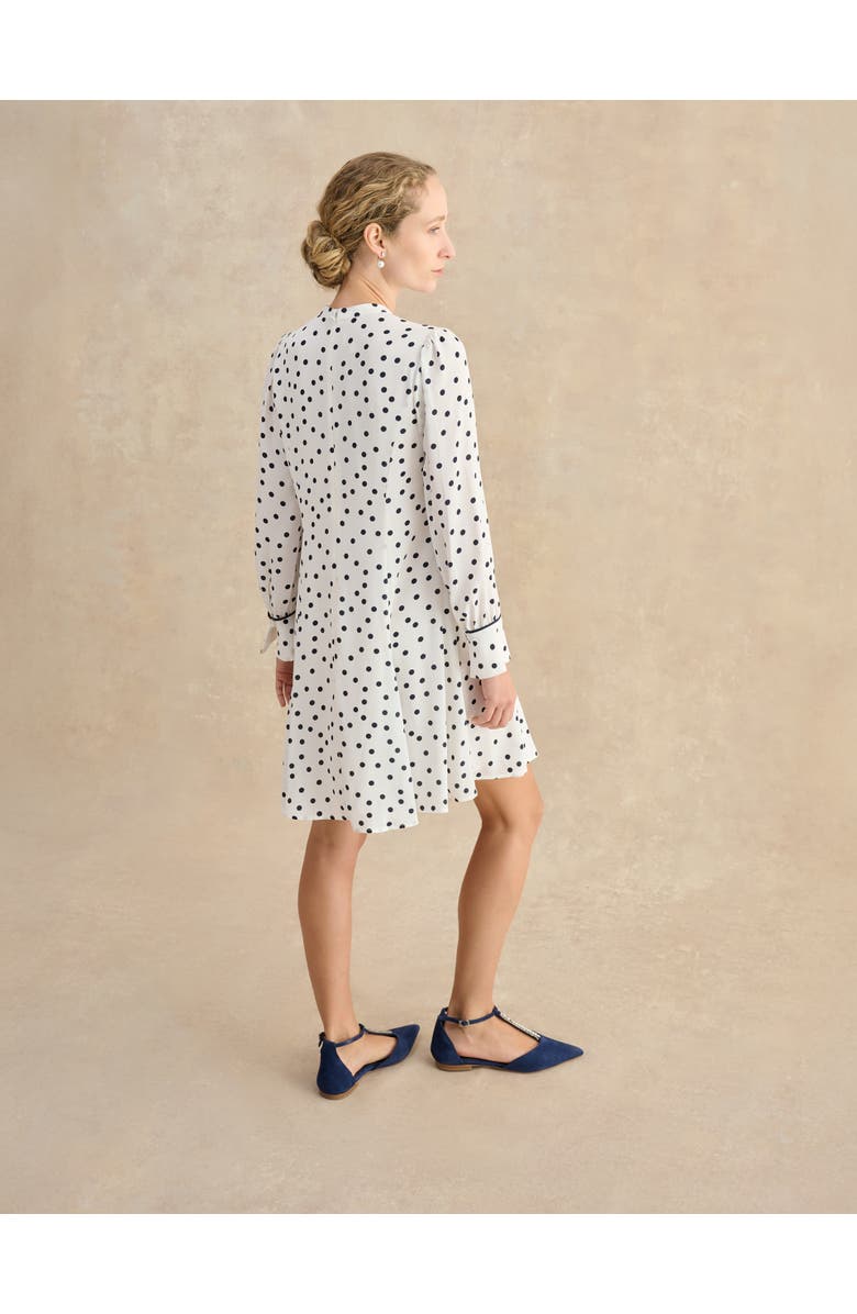 HOBBS LONDON Ruth Polka Dot Mini Dress, Alternate, color, Ivorymidnight