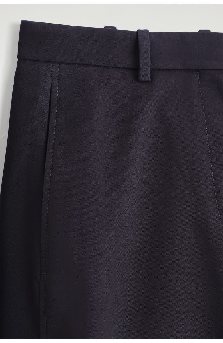 COS Barrel-Leg Cotton Chinos, Alternate, color, Navy