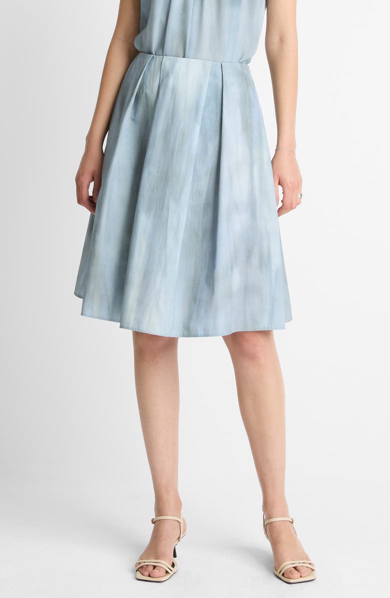 Vince Pleated Cotton Skirt, Main, color, Azura Wash