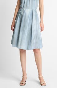 Vince Pleated Cotton Skirt