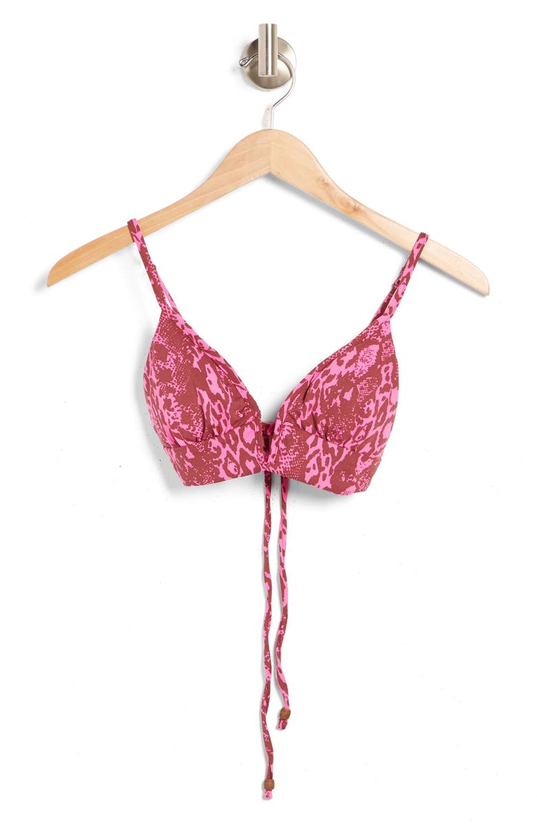 Maaji Mezcal Parade Reversible Longline Triangle Bikini Top, Alternate, color, 