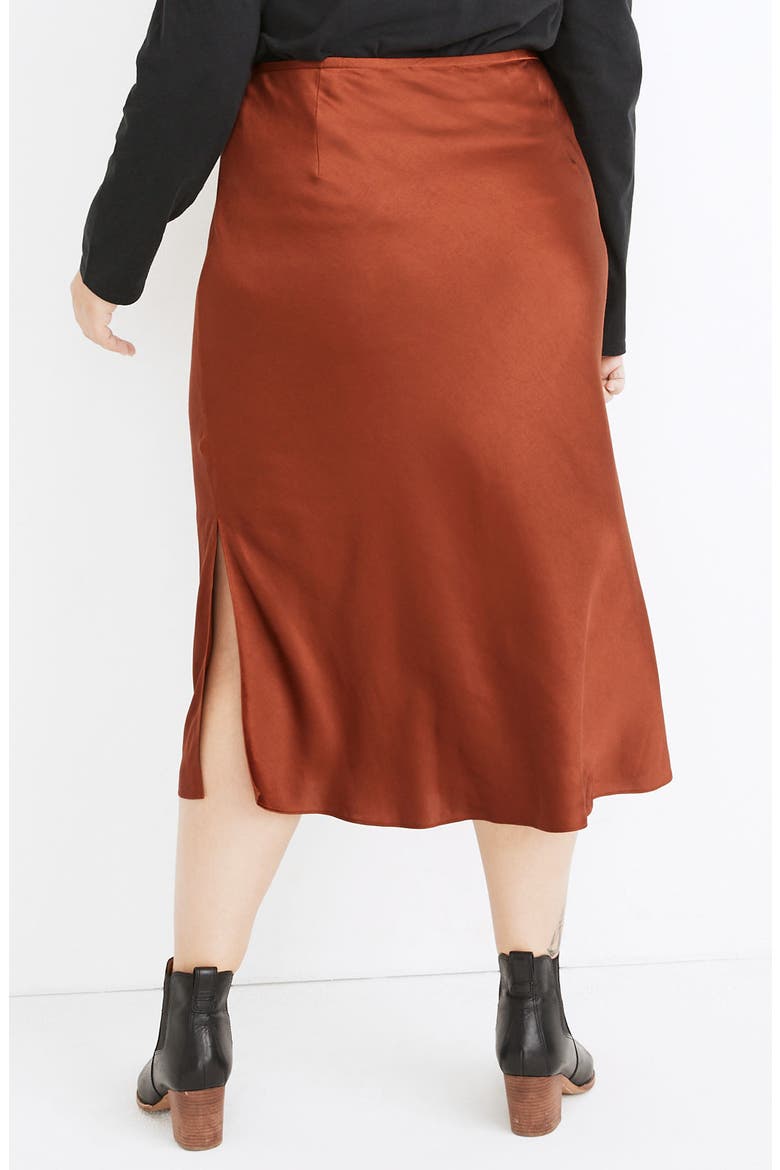 Drawstring Midi Slip Skirt, Alternate, color, DUSTY REDWOOD