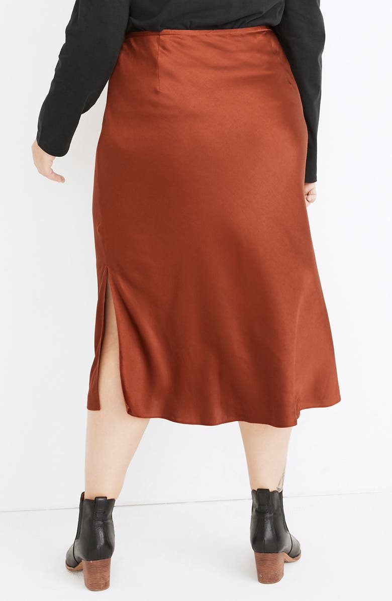 Madewell Drawstring Midi Slip Skirt, Alternate, color,