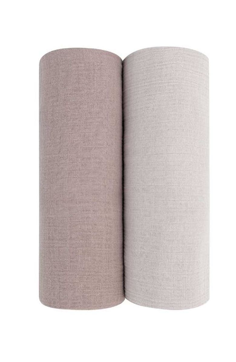 Ely's & Co. Cotton Muslin Swaddle Blanket 2 Pack, Main, color, Grey/Taupe
