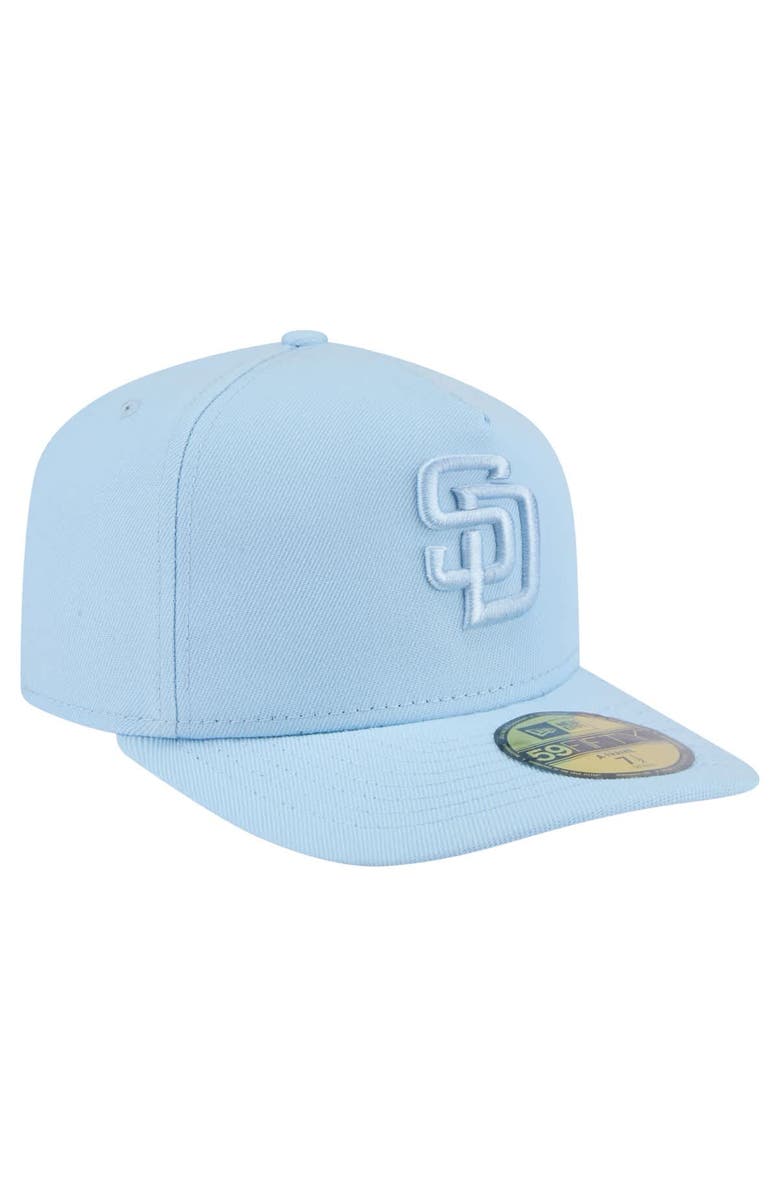 New Era Men's New Era  Light Blue San Diego Padres Color Pack A-Frame 59FIFTY Fitted Hat, Alternate, color, 