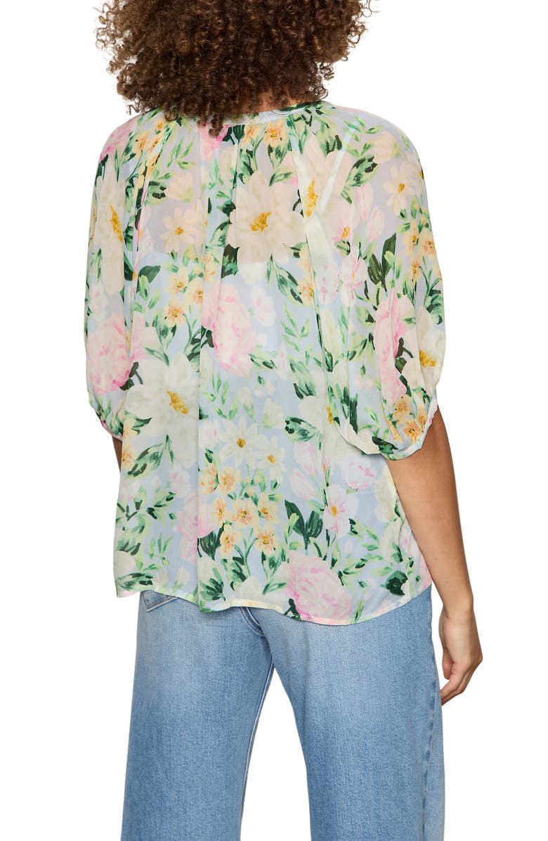Sanctuary Favorite Girl Front Button Top, Alternate, color, Spring Floral Blue