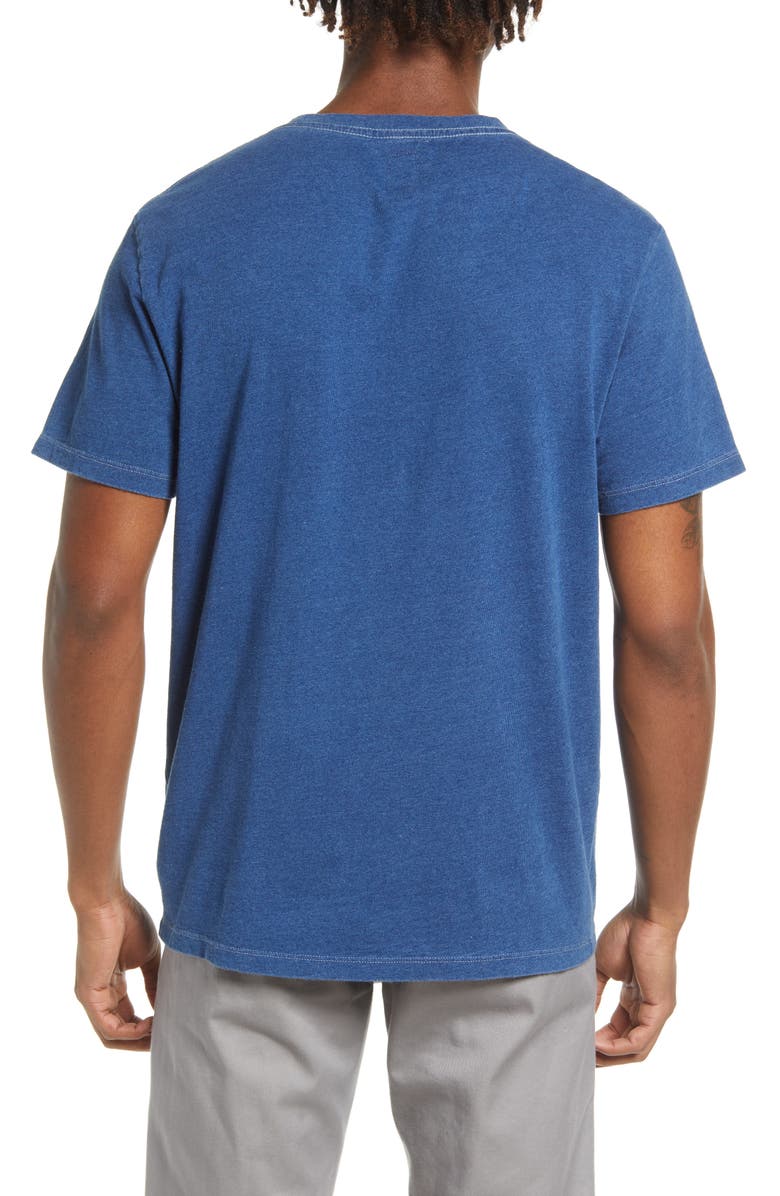 HIROSHI KATO The Stamp Dark Indigo Crewneck T-Shirt, Alternate, color, Dark Indigo