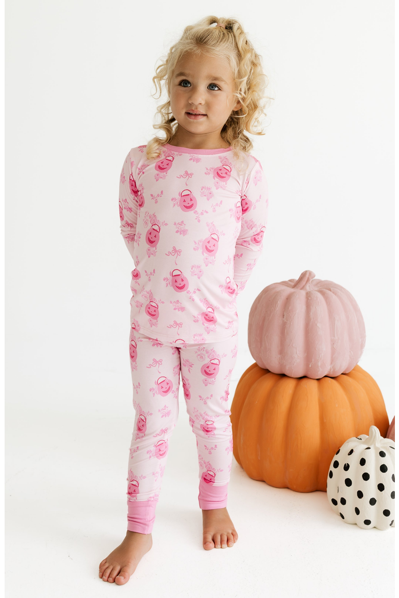 Candy Pail Garden Two Piece Pajama Set, Alternate, color, Light Pink