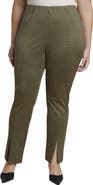 ELOQUII Houndstooth Fitted Slit Hem Pant