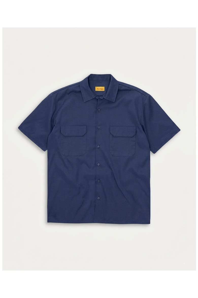 Hap Short Sleeve Twill Shirt, Main, color, Blue