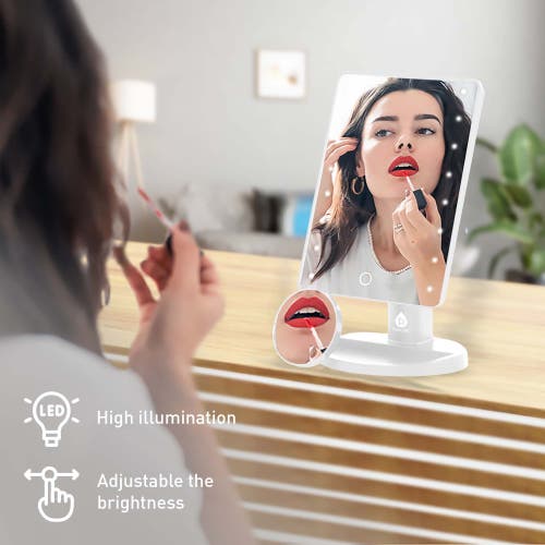 Pursonic Glow & Go Beauty Bundle With Led Vanity Mirror, Facial Steamer & 5-piece Brush Set