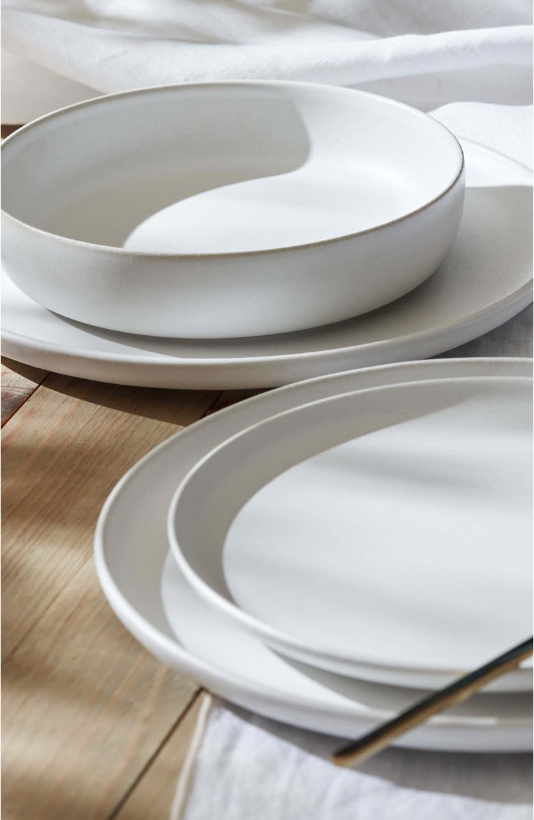 Stone Lain Porto by Stone Lain Macchio Stoneware 12-Piece Dinnerware Set, Alternate, color, White Matte