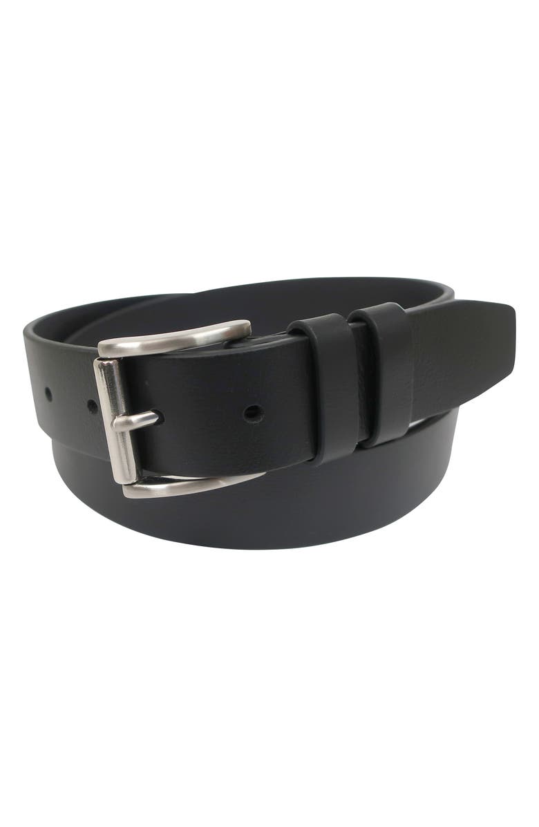 IZOD Cens Double Keeper Leather Belt, Alternate, color, Black