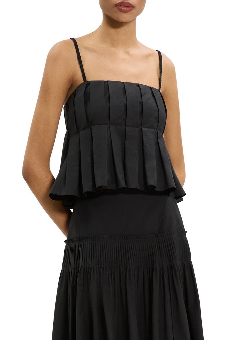 Box Pleat Babydoll Camisole, Main, color, BLACK