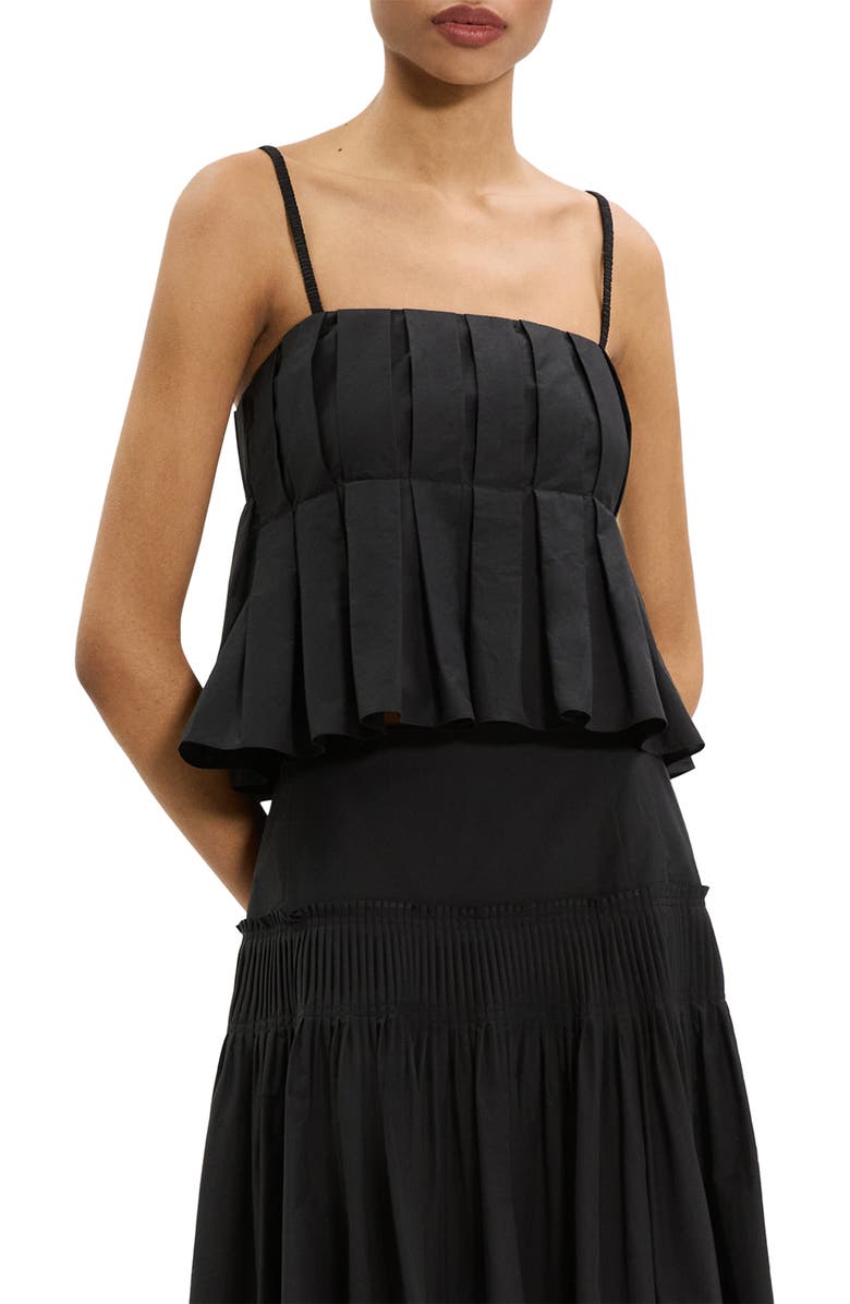 Theory Box Pleat Babydoll Camisole, Main, color, Black
