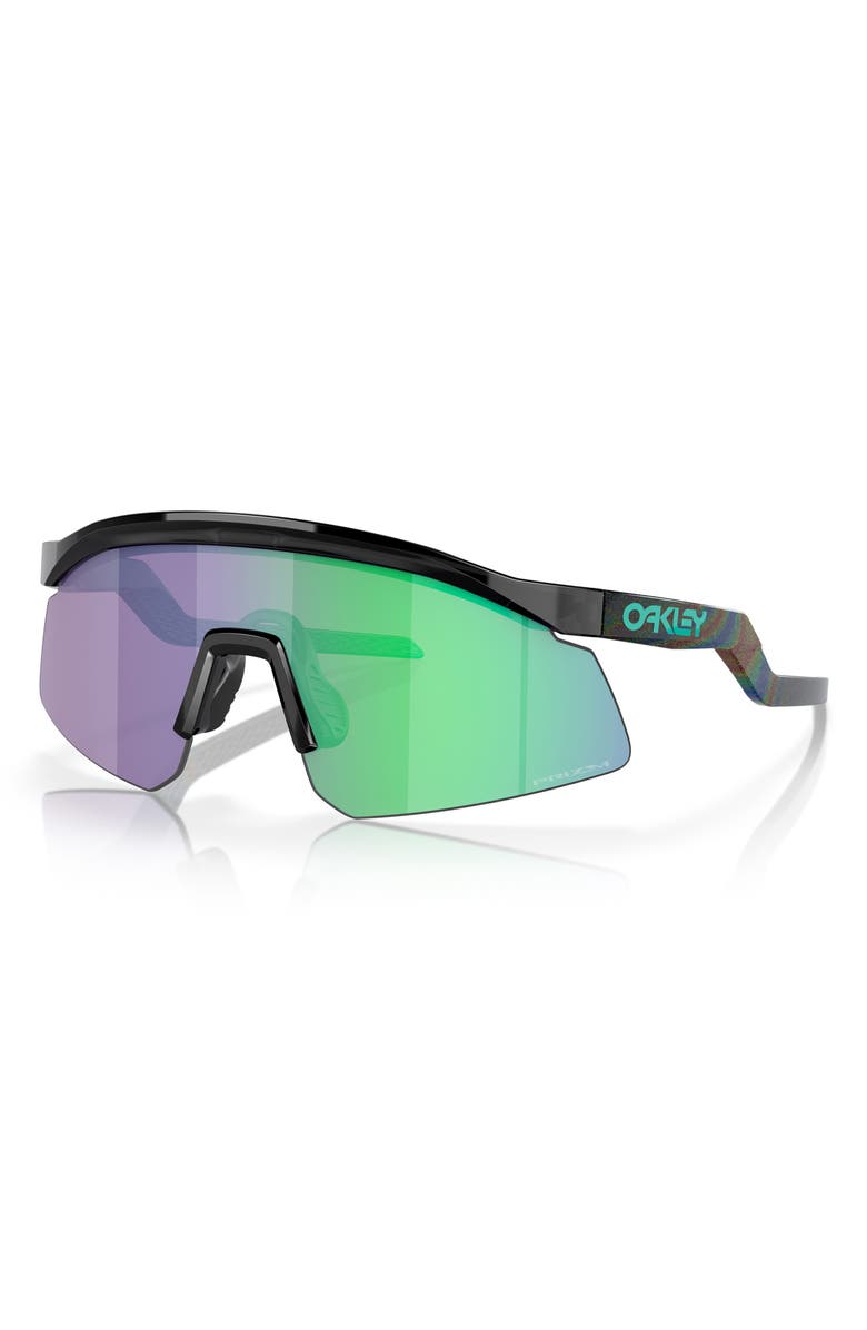 Oakley Hydra 37mm Prizm<sup>™</sup> Semirimless Wrap Shield Sunglasses, Alternate, color, Shiny Black