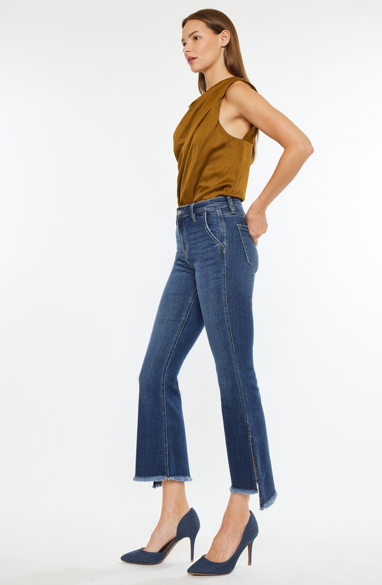 KanCan Reba High Rise Cropped Flare Jeans, Alternate, color, Medium Wash
