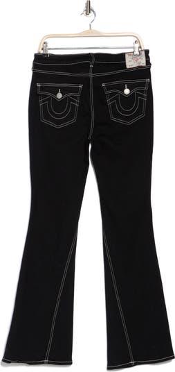 True Religion Women's Joey MID Rise Flare Flap, Black Body