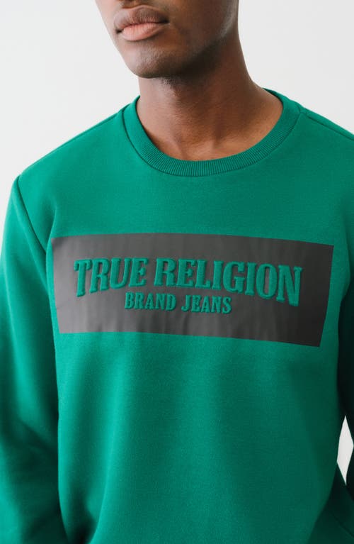True Religion Embossed Logo Graphic Sweatshirt In Aventurine