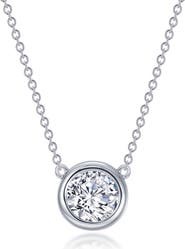 Lafonn Bezel Simulated Diamond Solitaire Pendant Necklace