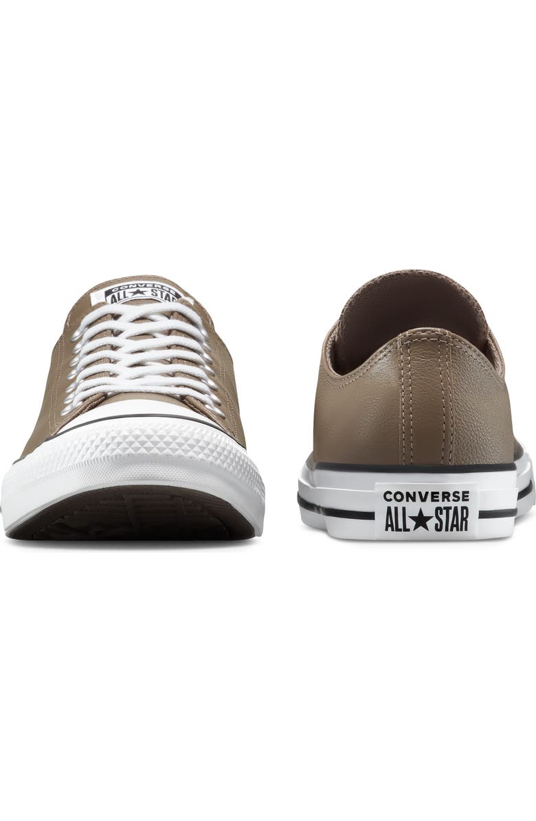 Converse Chuck Taylor All Star Leather Low Top Sneaker, Alternate, color, Classic Taupe/ White/ Black